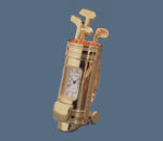 Minature Brass Golf Bag Clock