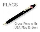 Cross Pens with USA Flag Emblem