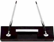 Cross Ebonized Wood Desk Set W Lustrous Chrome Pen Pencil