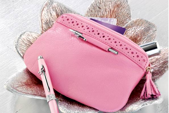 Cross Breast Cancer Awareness Accessory Pouch