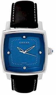 wman42 crs mens paris watch w/blk strp blue dial