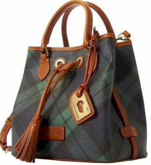 3P892 Dooney & Bourke Plaid Small Drawstring