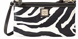 qz111 dooney bourke zebra lrg wristlet