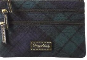 Dooney & Bourke Tartan Triple Zip Flat Cosmetic Case