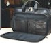 Soft Black Leather Zippered Brief with side organizer