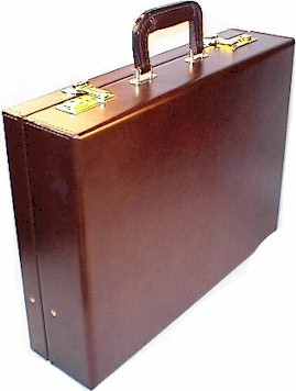 5 inch Top Grain Leather Attache Case in Brown